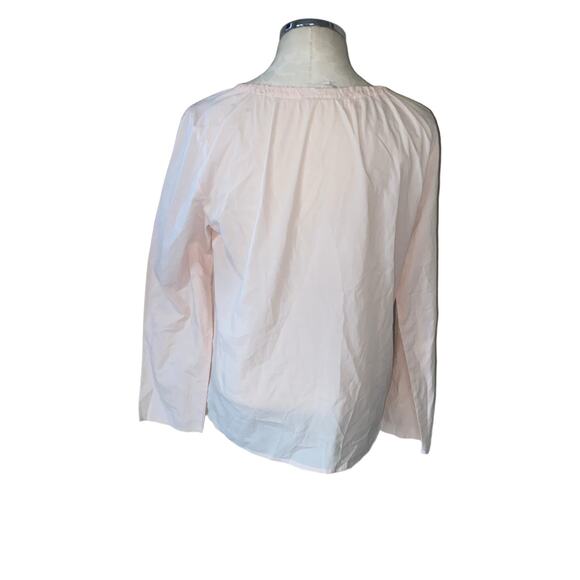 LOFT Ann Taylor Blush Light Pink Scalloped Long Sleeve Blouse Top Size Medium - Picture 3 of 6